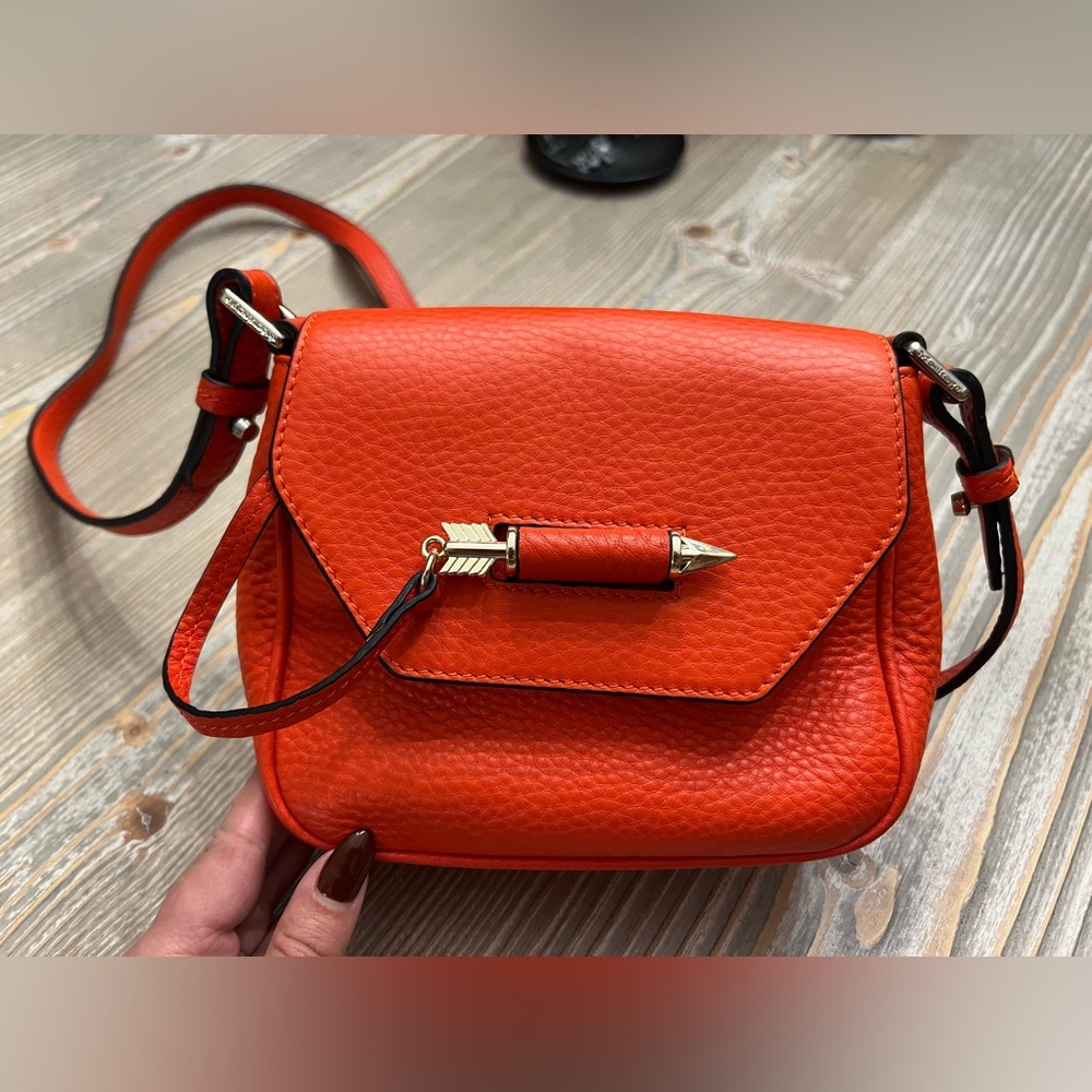 Mackage Orange Leather Crossbody Bag